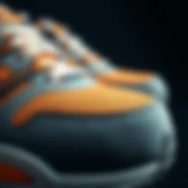Close-up of innovative materials used in sports shoes