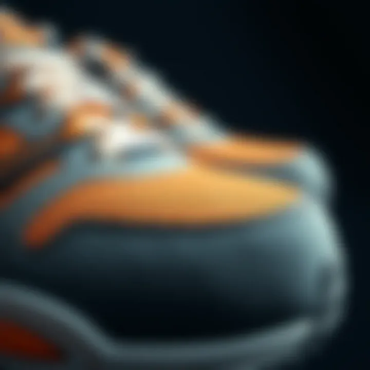 Close-up of innovative materials used in sports shoes