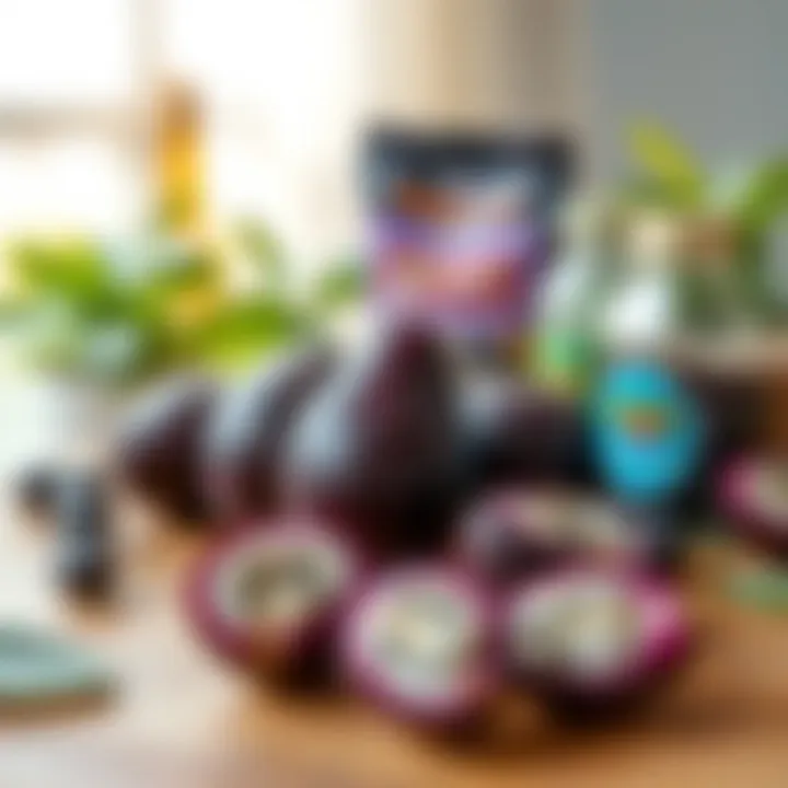 Diverse Açai Products for Healthy Living Açai products on a wooden table