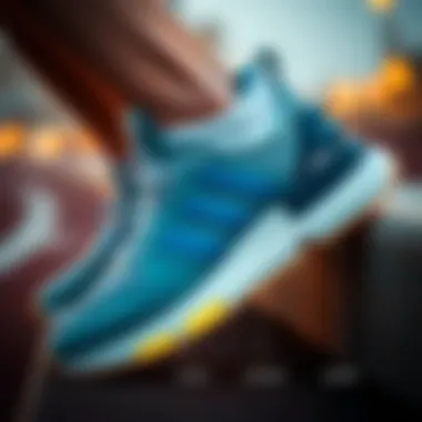 Close-up of Adidas 35.5 shoe features highlighting performance