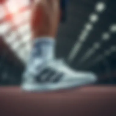 Athlete wearing Adidas 35.5 shoes in action
