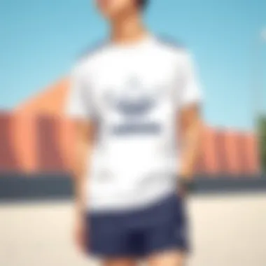 Casual outfit featuring an Adidas crew neck t-shirt paired with shorts