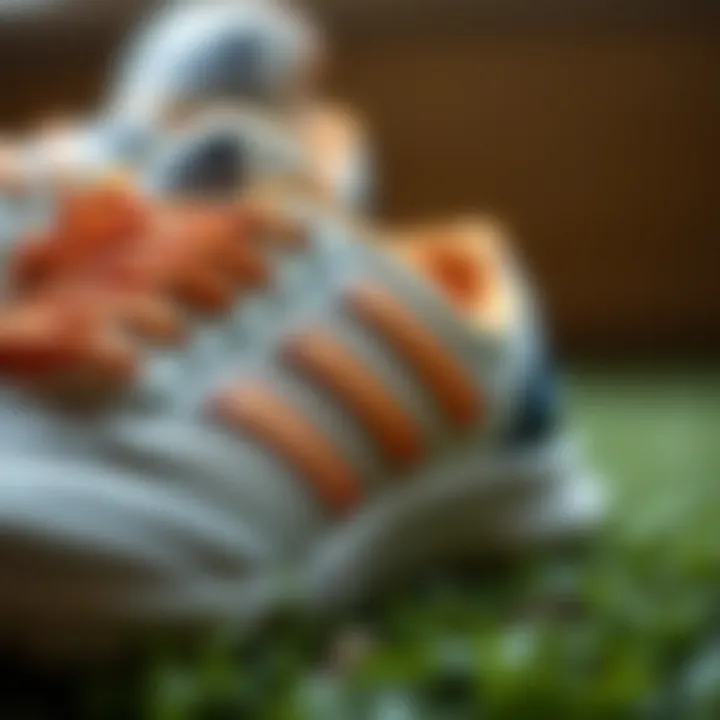 Close-up of Adidas children's turf shoe materials