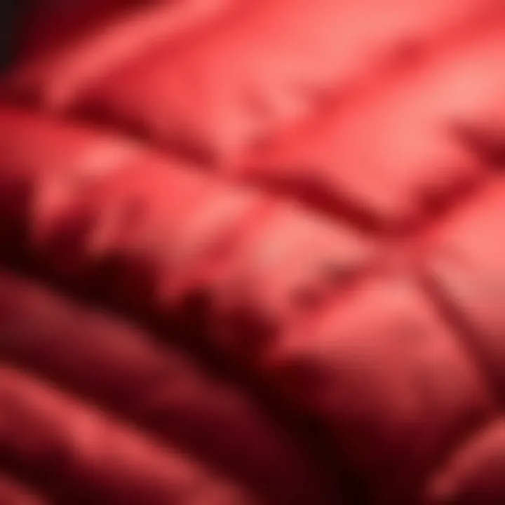 Close-up of the fabric technology used in adidas down jackets for warmth and comfort.