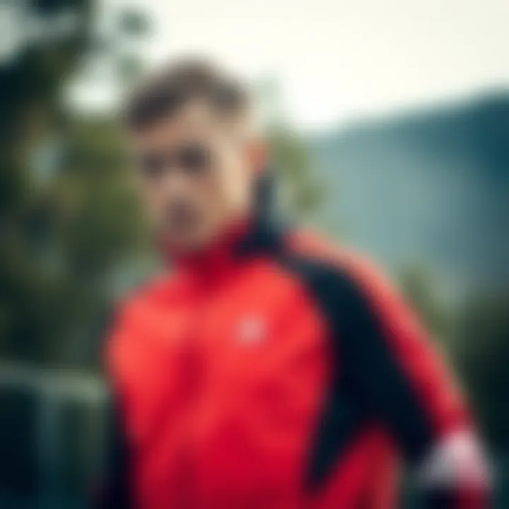 Athlete wearing adidas f50 jacket in an outdoor setting emphasizing style and performance