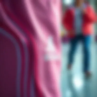 Close-up of adidas fabric technology used in women's sweatpants