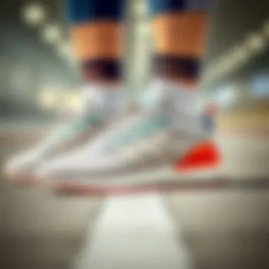 Stylish display of Adidas Fortarun shoes paired with trendy sportswear.