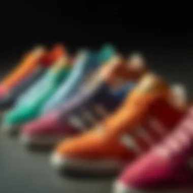 Group of Adidas Forum shoes displayed in various colorways.
