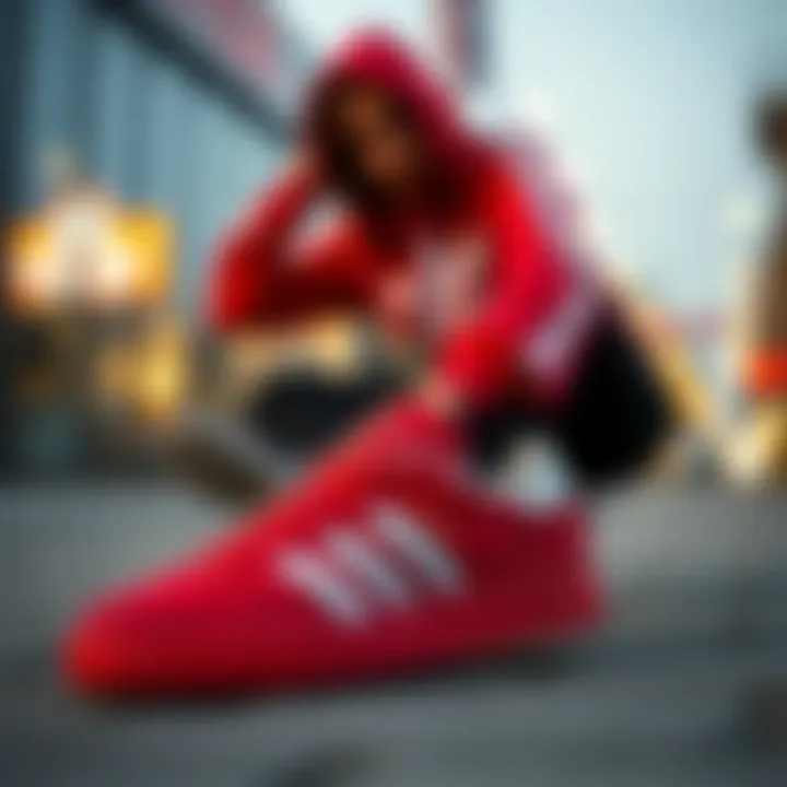 Fashion Statement with Adidas Forum Low Red Fashionable outfit paired with Adidas Forum Low Red