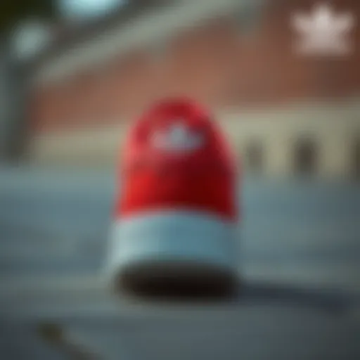 Stylish view of Adidas Forum Low Red showcasing its unique design