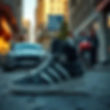 Adidas Forum in an urban setting highlighting its versatility.