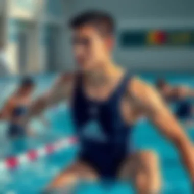 User experience highlights of athletes wearing adidas swimwear during training.