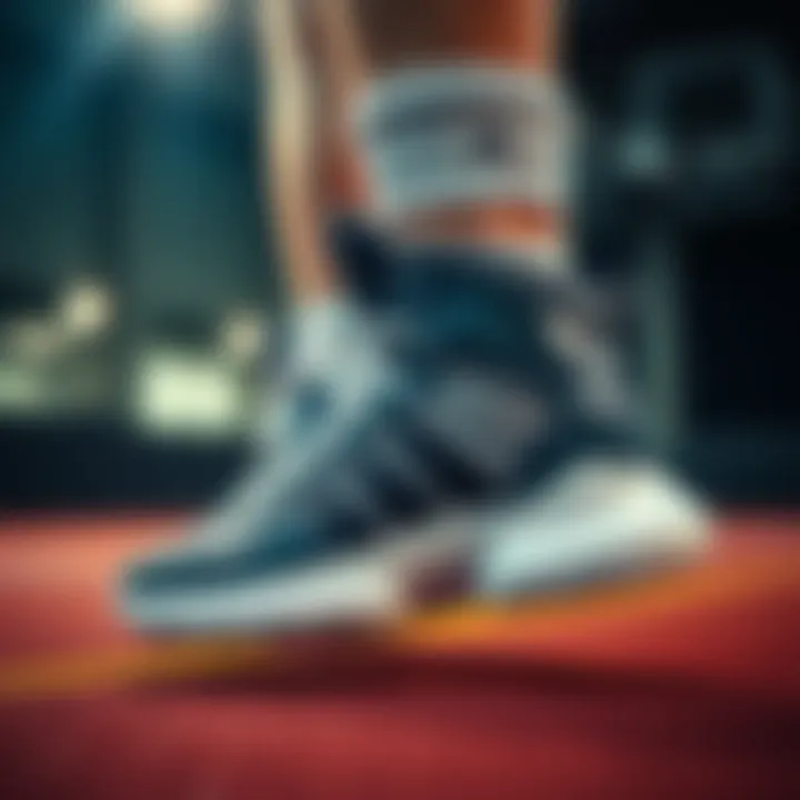 Athlete wearing Adidas Mid Forum during a workout