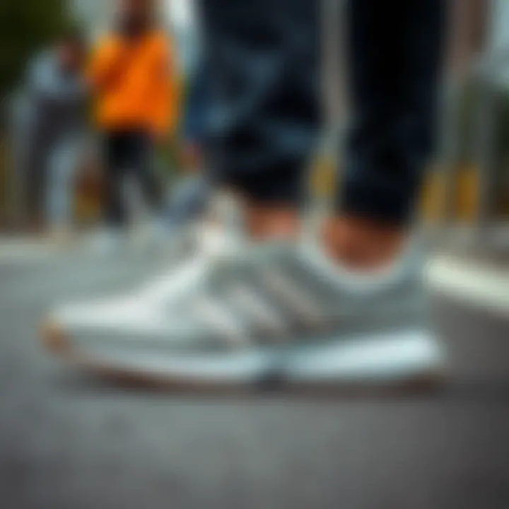 Adidas Ozweego Beyaz in an urban setting highlighting its versatility