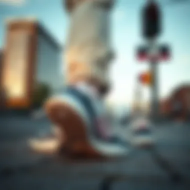 Urban Lifestyle with adidas Pace User interacting with adidas Pace shoes in an urban environment