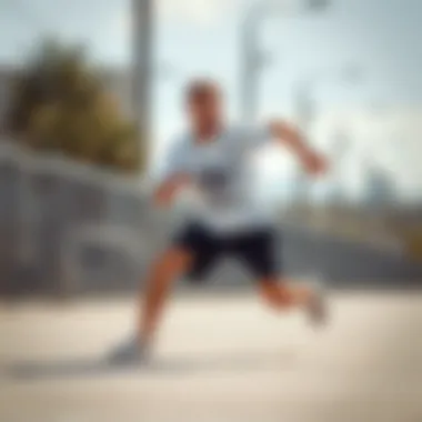 Sporty look with Adidas cotton t-shirt in action