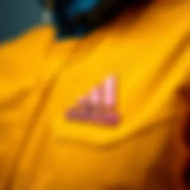 Close-up of Adidas rain jacket fabric showcasing waterproof technology