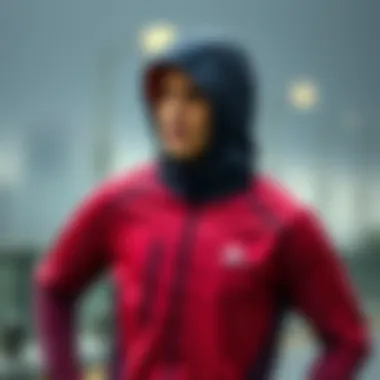 Athlete wearing Adidas rain jacket during a workout in rainy weather