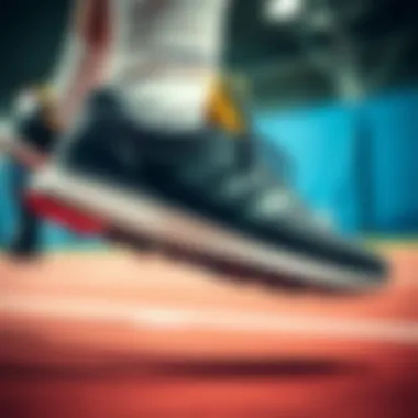 Adidas sports shoes in action during athletic performance