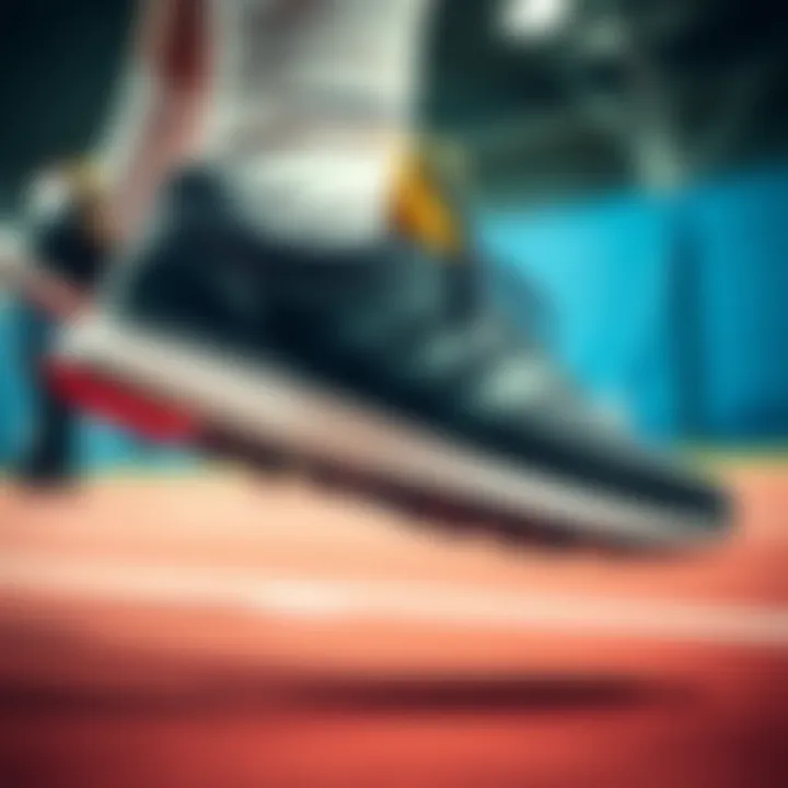 Adidas sports shoes in action during athletic performance