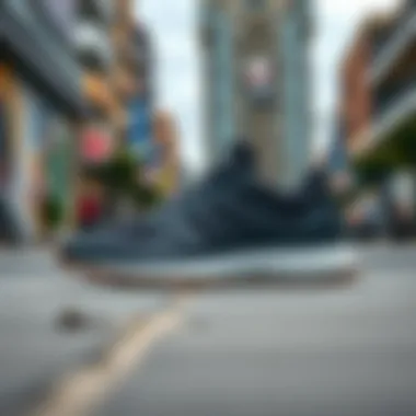 Trendy Adidas sports shoes in an urban setting