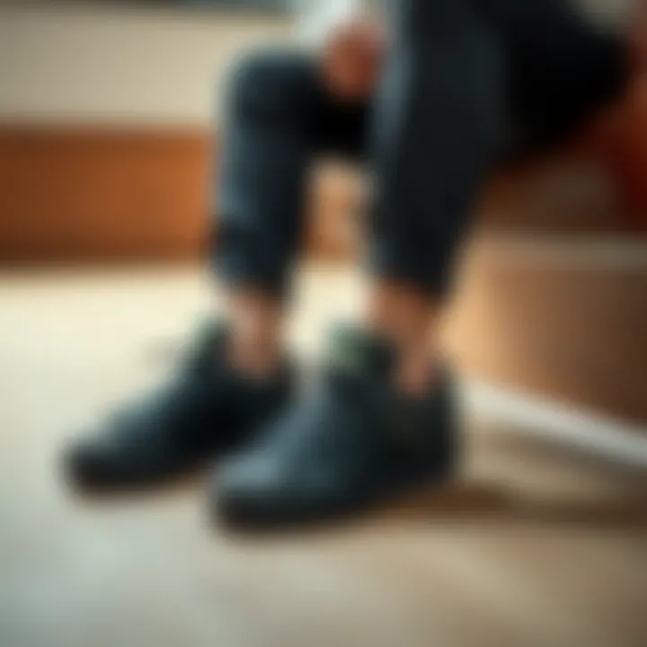 User enjoying comfort while wearing Adidas Superstar black shoes