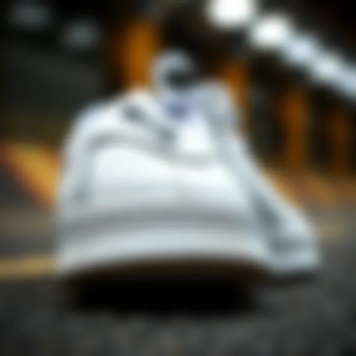 A close-up view of the adidas Superstar sneaker showcasing its iconic shell toe design.