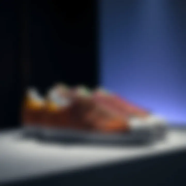 Sustainable Materials in adidas Superstar Shoes An eco-friendly display of adidas Superstar shoes highlighting their sustainable materials.