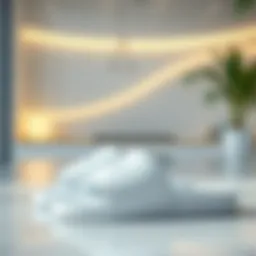 Elegant white Adidas slides on a modern design backdrop