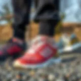 A range of Adidas Terrex footwear displayed outdoors