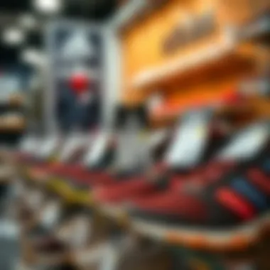 Price tags of Adidas Terrex shoes in a retail setting