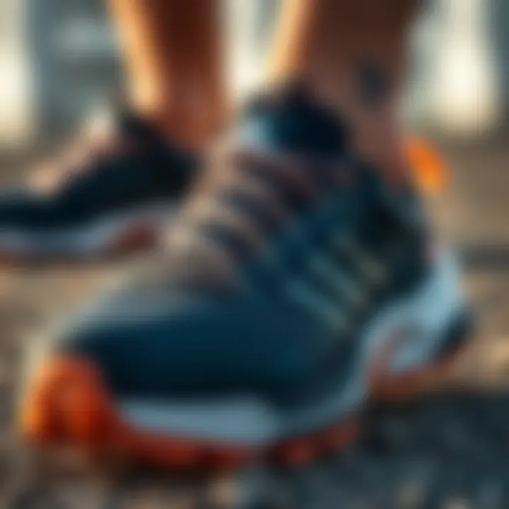 Close-up view of Adidas Terrex shoe features