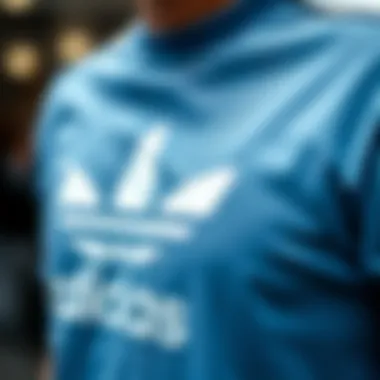 The Iconic Adidas Logo Close-up of Adidas logo on a t-shirt.