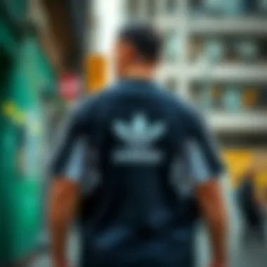 Adidas T-Shirts in Contemporary Fashion Trendy Adidas t-shirt worn in an urban setting.