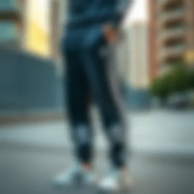 Urban Style of Adidas Tracksuit Bottoms Stylish Adidas tracksuit bottoms showcased in a modern urban setting