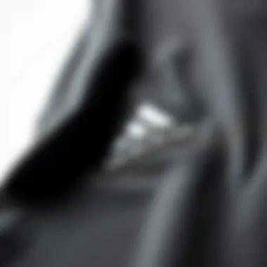 Close-up of the fabric texture and design of the tracksuit.