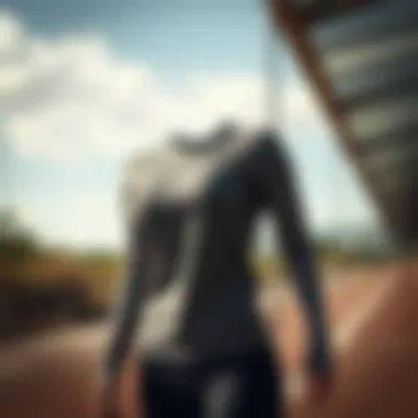 Fashion Meets Functionality Outdoors Stylish training top in an outdoor workout setting