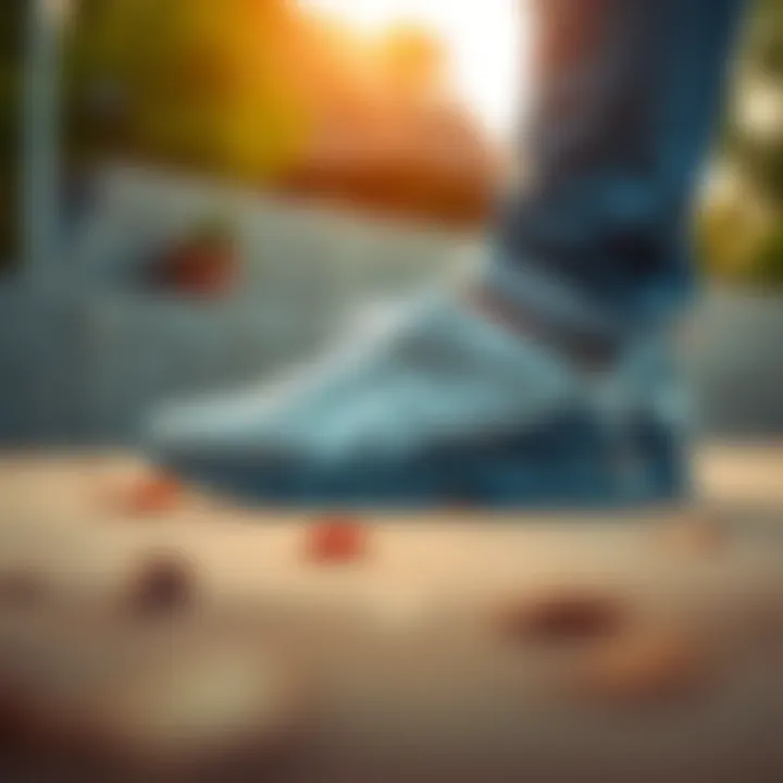 Casual lifestyle scene featuring Asics Gel-Kayano shoes.