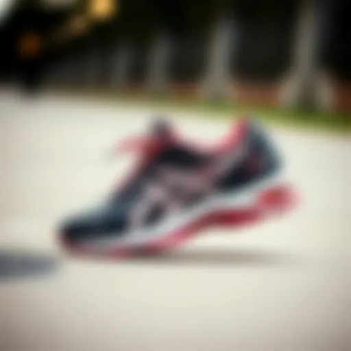Elegance Meets Performance Stylish design of Asics Gel-Kayano shoes showcasing elegance and performance.
