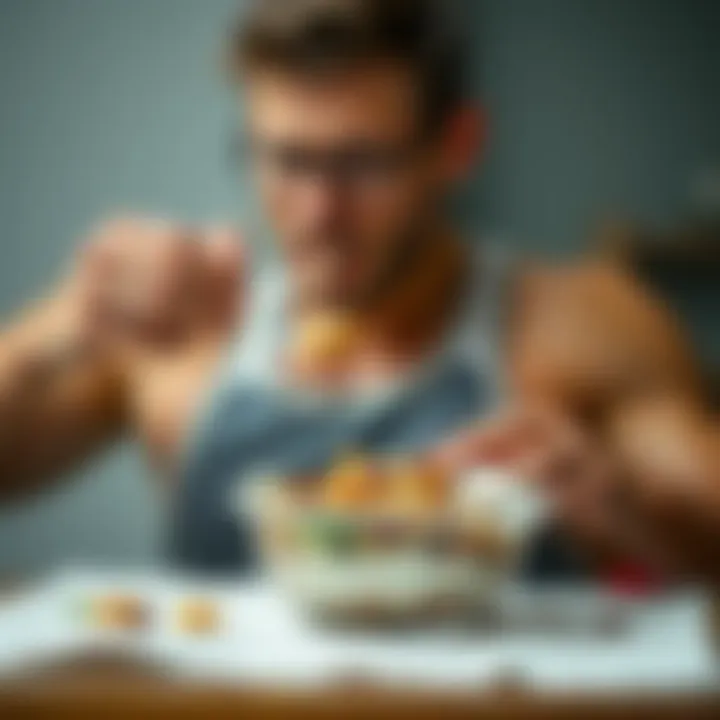 Athlete consuming protein-rich meal