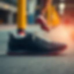 A stylish pair of athletic shoes designed for running