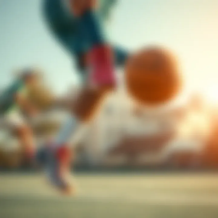 An athlete demonstrating basketball agility while wearing stylish athletic footwear.