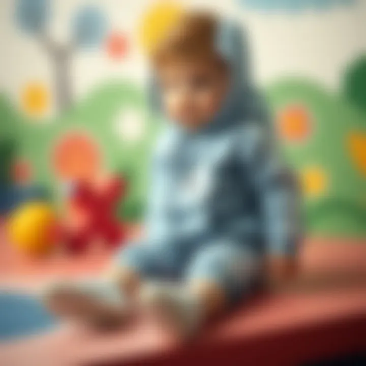 Stylish Adidas outfits for infants on a playful background