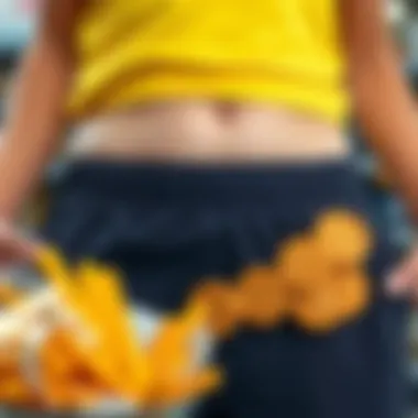 Visual representation of processed foods contributing to waist fat