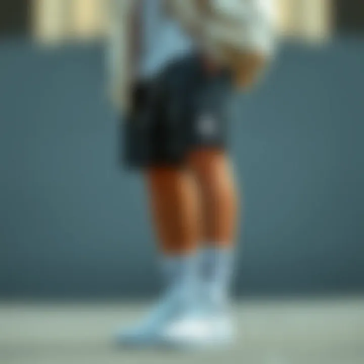 Stylish outfit with white Adidas socks integrated