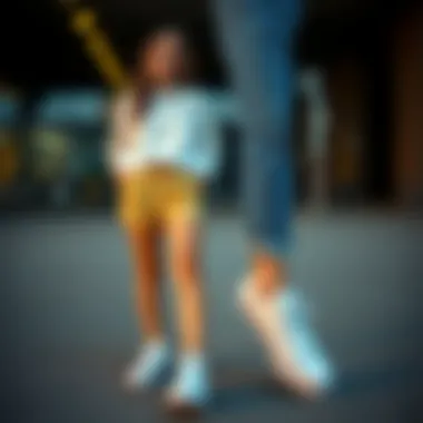 Fashionable outfit paired with white Converse shoes