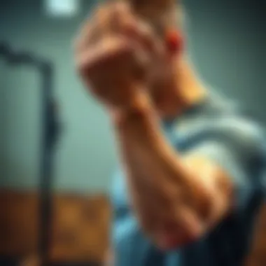 Demonstration of wrist rotation exercise