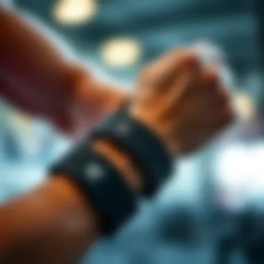 A close-up of wrist weights used in training