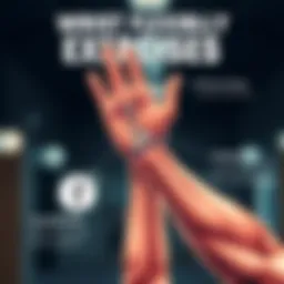 Illustration demonstrating wrist flexibility exercises