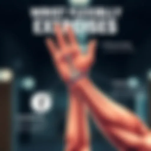 Illustration demonstrating wrist flexibility exercises